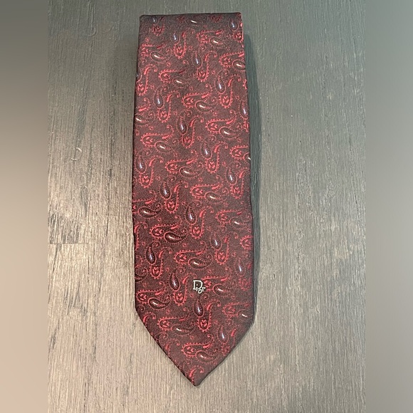 Vintage Christian Dior Men Necktie Tie Paisley - Picture 1 of 3